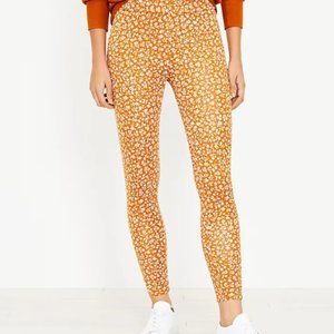 New Womens Lou & Grey Flower Ponte Leggings with Side Pocket XS Vibrant Cooper